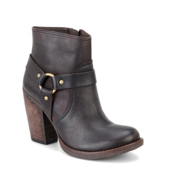 Korks Farah Brown Leather Harness Heel Ankle Boots Size 6.5 - Picture 2 of 10